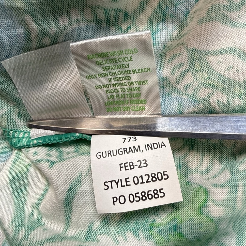 Lilly Pulitzer Delaney Short Sleeve Dress Botanical Green Safari Sangria Women 4 - Picture 9 of 11